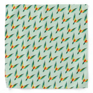 Modern Tropical Bird Pattern Light Blue Bandana