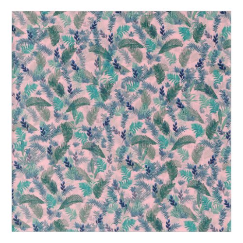 Modern Tropical Blue Pink Foliage Greenery Acrylic Print