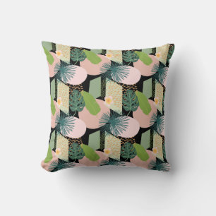Modern Tropical Boho Botanical Artsy Throw Pillow