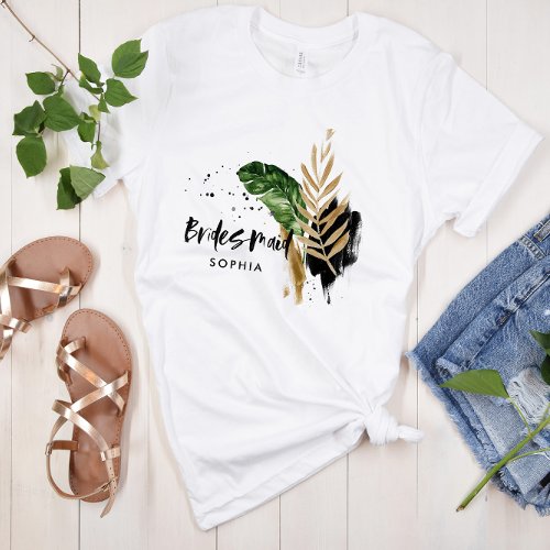 Modern tropical botanical abstract Bridesmaid T_Shirt