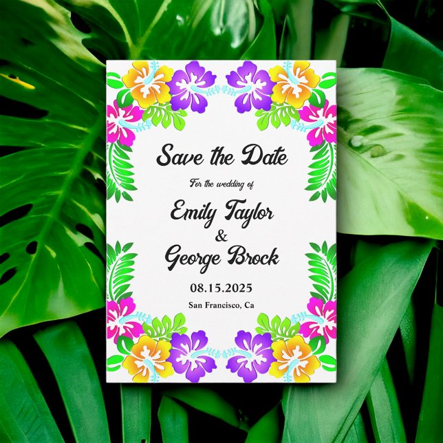 Modern Tropical Botanical Garden Floral Wedding Save The Date (Creator Uploaded)
