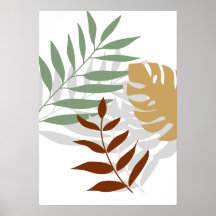 Modern Tropical Botanical Leaf Poster