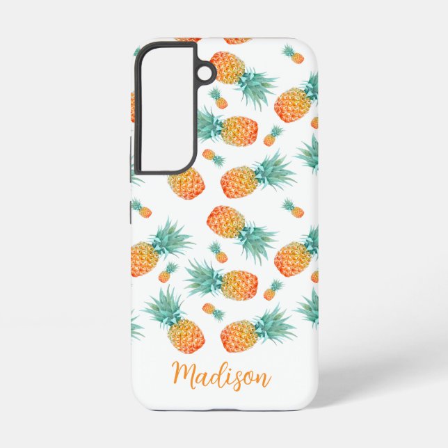  Modern Tropical Botanical Pineapple Samsung Galaxy Case (Back)