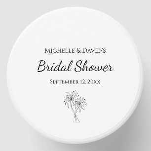 Modern Tropical Bridal Shower Elegant Palm Trees  Mini Candle Favors