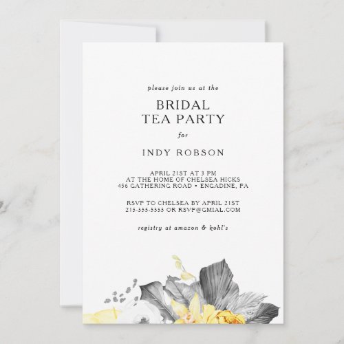 Modern Tropical Bridal Tea Party Invitation