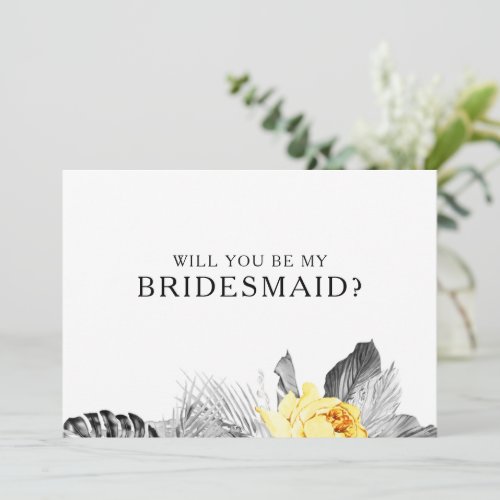 Modern Tropical Bridesmaid Proposal Card