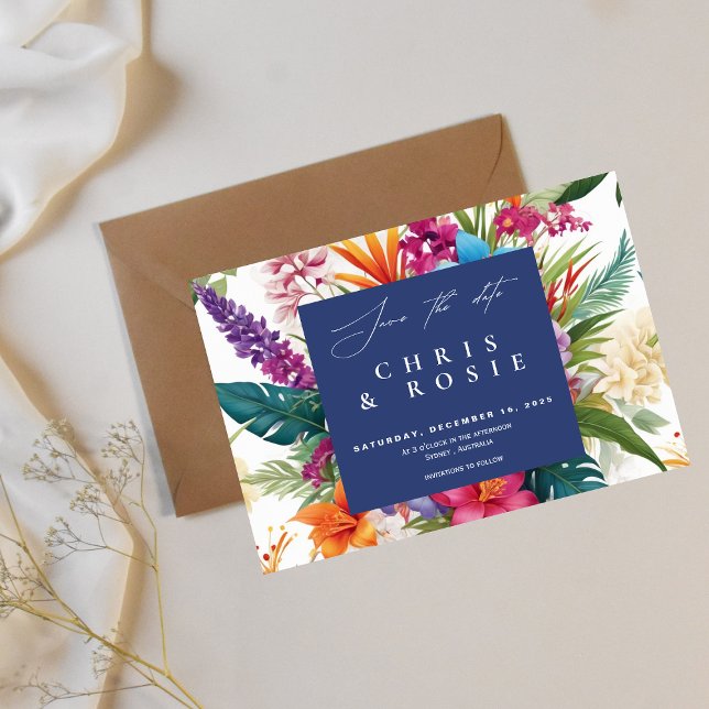 Modern Tropical Colorful Fall wedding invitation (Creator Uploaded)