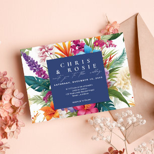 Modern Tropical Colorful Fall wedding invitation