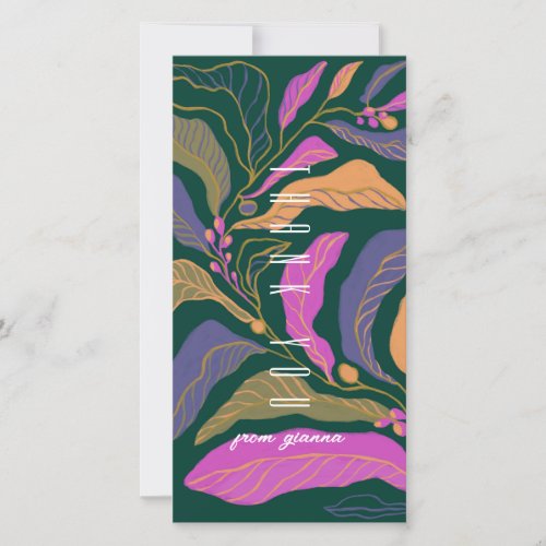 Modern Tropical Colorful Leaves  Thank You Card