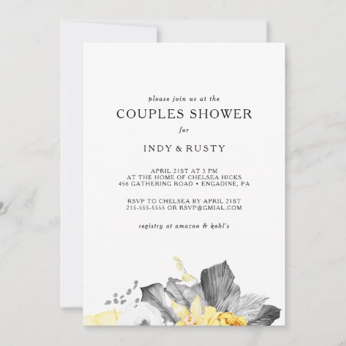 Modern Tropical Couples Shower Invitation