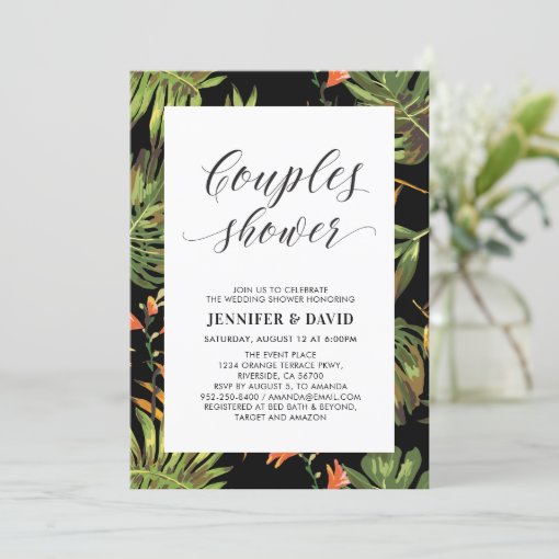 Modern Tropical Couples Wedding Shower Invitation Zazzle