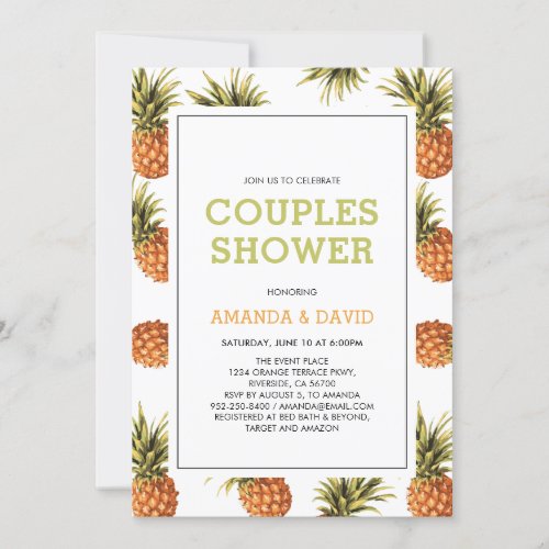 Modern Tropical Couples Wedding Shower Invitation