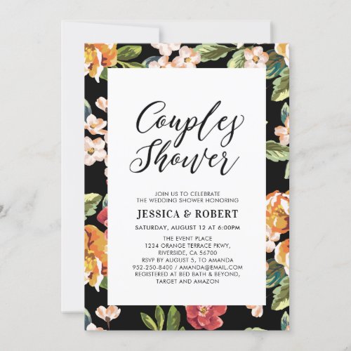 Modern Tropical Couples Wedding Shower Invitation