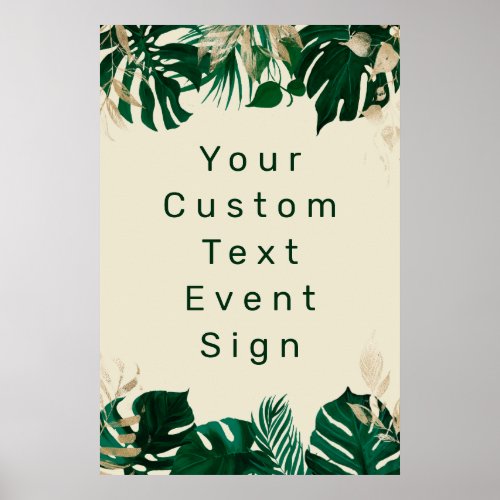 Modern Tropical Custom Text Large Wedding Sign