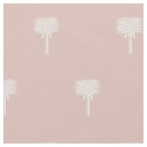 Modern Tropical Date Palm Rose Gold Fabric