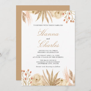 Modern Tropical Desert Boho Wedding Invitation