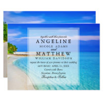 Modern Tropical Destination Beach Sea Wedding Card