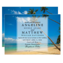 Modern Tropical Destination Beach Sea Wedding Card