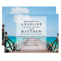 Modern Tropical Destination Beach Sea Wedding Card