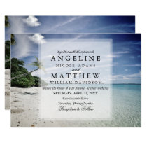Modern Tropical Destination Beach Sea Wedding Card
