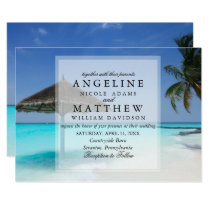 Modern Tropical Destination Beach Sea Wedding Card