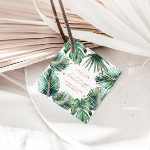 Modern Tropical & Diamond Bachelorette Party Favor Tags