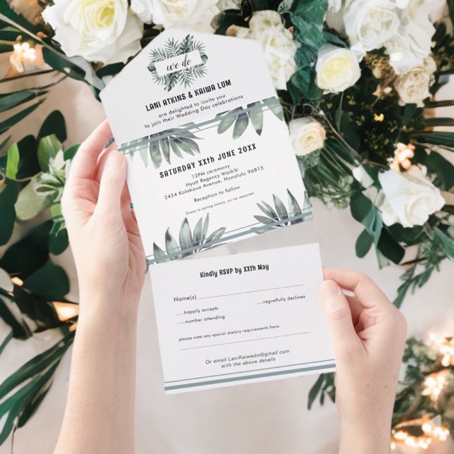 Modern Tropical Elegance All In One Invitation (Creator Uploaded)