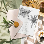 Modern Tropical Elegant Minimalist Wedding Invitation<br><div class="desc">Invite your friends and loved ones from far and wide to your elegant beach wedding with our modern minimal tropical beach wedding invitation design. This design features minimalistic line art palm trees that are fully color customizable. Our contemporary tropical wedding collection is perfect for a beach or destination wedding.</div>