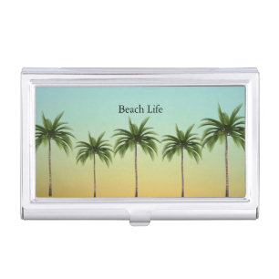 Modern Tropical Executive Oasis Boutique Custom Business Card Case