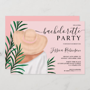 Modern tropical fashion illustration bachelorette invitation