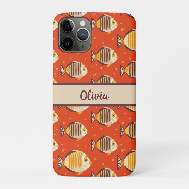 Modern Tropical Fish Pattern  Case-Mate iPhone Case (Back)