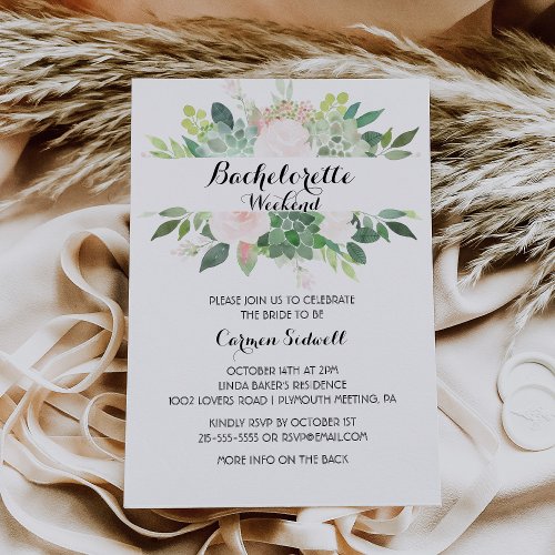 Modern Tropical Floral Bachelorette Invitation