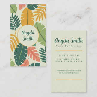 Modern Tropical Floral Business Card
