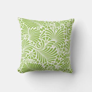 Modern Tropical Floral Damask Throw Pillow