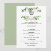 Modern Tropical Floral Kissing Menu (Front/Back)