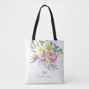 Modern Tropical Floral Monstera Tote Bag