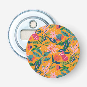 Modern Tropical Floral Pattern Bottle Opener