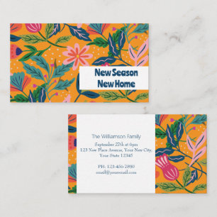 Modern Tropical Floral Pattern Business Card