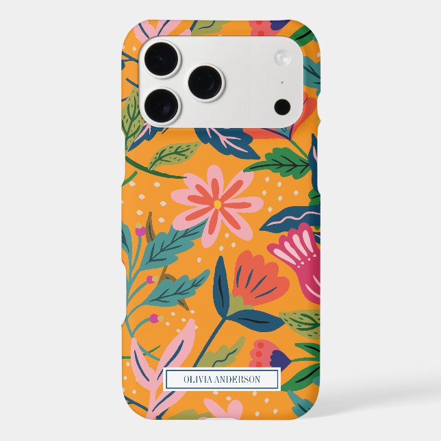 Modern Tropical Floral Pattern iPhone Case (Back)