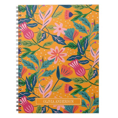 Modern Tropical Floral Pattern Notebook