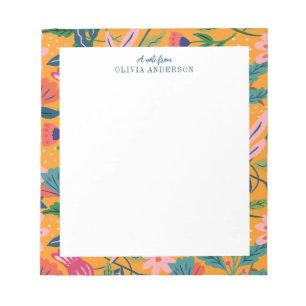 Modern Tropical Floral Pattern Notepad