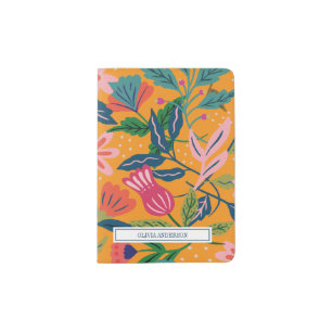 Modern Tropical Floral Pattern Passport Holder