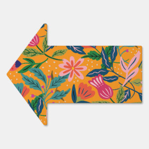 Modern Tropical Floral Pattern Sign
