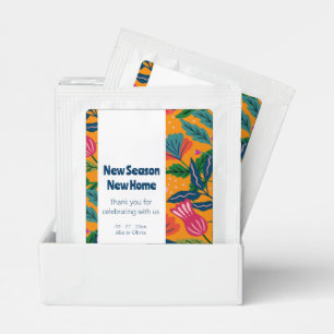 Modern Tropical Floral Pattern Tea Bag Drink Mix