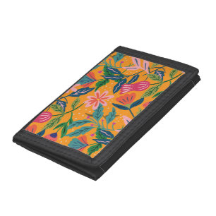 Modern Tropical Floral Pattern Tri-fold Wallet