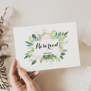 Modern Tropical Floral Reserved Sign