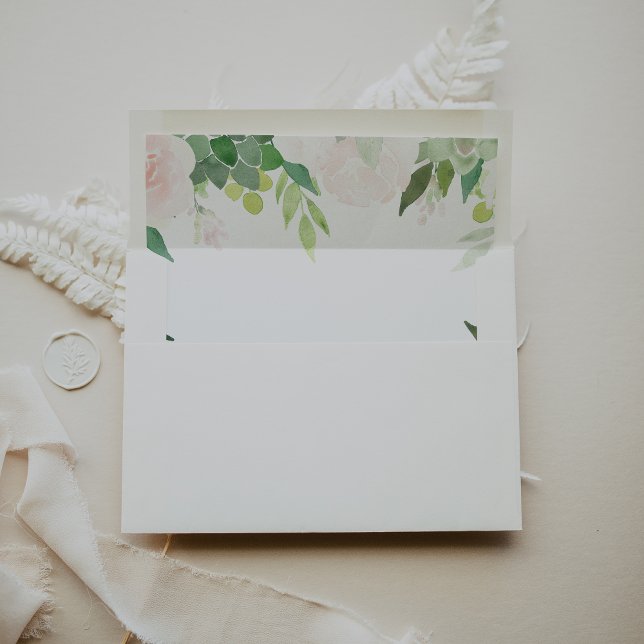 Modern Tropical Floral Wedding Envelope Liner (Creator Uploaded)