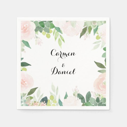 Modern Tropical Floral Wedding Napkin