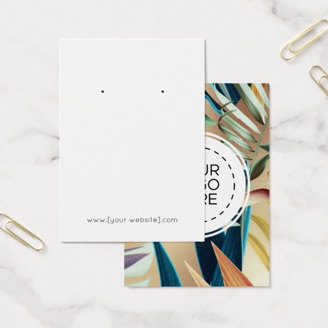 Modern Tropical Florals Earring Display Card (Office)