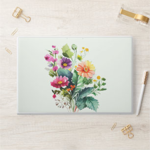 Modern Tropical Flowers Illustration HP Laptop Skin